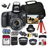 Canon EOS 60D DSLR with 18-135mm Lens APS-C 18MP Camera Kit with Articulating Screen and HD Video (4460B004) + 67mm Telephoto Lens + 67mm Filter Kit + 64GB Card + Photo Software + More (29pc Bundle)
