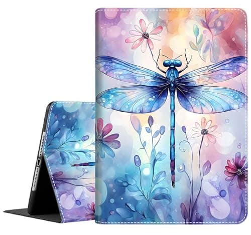Case for New iPad (A16) 11th Generation 11 Inch 2025, for iPad 10th Generation 10.9" 2022, Multi-Angle Smart Stand Cover Auto Sleep/Wake, Dragonfly Watercolor Painting