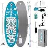 FunWater 8'×30"×4" Inflatable Stand Up Paddle Board with Premium SUP Paddleboard Accessories, Wide Stable Anti-Slip EVA Deck,Paddle Boards for Adults & Youth of All Skill Levels
