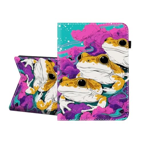 CICPLKSE Case for Samsung Galaxy Tab S11 5G 11 Inch 2025 Model (SM-X730/X736B),Premium PU Leather Cover with Auto Sleep Wake,Frogs in Colorful Clouds