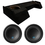 American Sound Connection Compatible with 2019-2025 Dodge Ram Crew Cab S-W10D2 Dual 10" Subwoofer 1200W Loaded Sealed Sub Box Enclosure Bundle