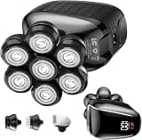 Head Shavers for Bald Men: 5-in-1 Electric Razor with 7D Floating Head & Double Blade - Waterproof Wet Dry Shaver, Travel Lock, LED Display