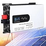 5000W Pure Sine Wave Power Inverter,DC 12V 24V 48V to 110V/220V AC with LCD Display, for Home RV Truck Off-Grid Solar(24vto220v)