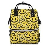Pioyoku Smiley Face Pattern (8) Print Diaper Bag Backpack -Multifunction Travel Baby Diaper Bag,Baby Bags For Girls Boys
