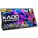 Kado 75Hz Portable Monitor 15.6-Inch FHD 1080p, 45W Reverse Charging USB-C mini-HDMI Gaming Monitor IPS Display Built-in Speakers, Second Display Kickstand for Laptop PC Phone Mac Xbox PS4/PS5 Switch