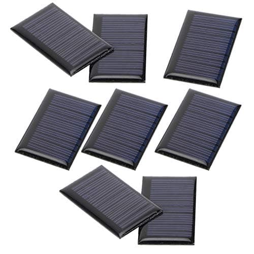 Rengue 8Pcs Mini Solar Panels, Solar Panels Silicone Charger with 0.15W Power for Lawn Lights, Handicrafts and Outdoor Use 8Pcs Mini, Polycrystalline Nan Home