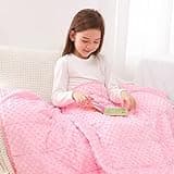 Kivik Weighted Blanket 10 lbs, Small Minky Dotted Blankets, Soft Heavy Blanket Throw, Machine Washable, 41 x 60 Inches Pink