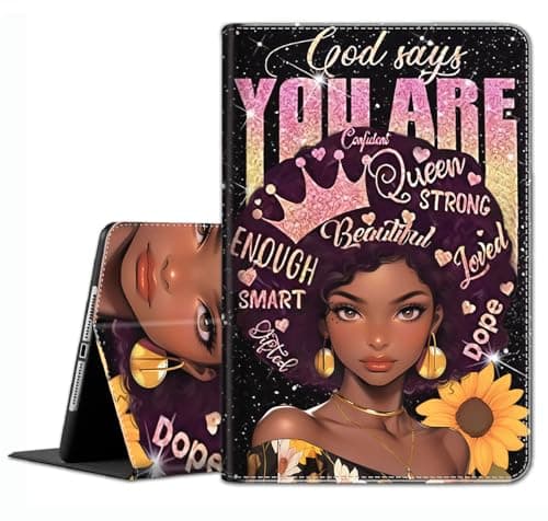 Case for Samsung Galaxy Tab S8 2022/Tab S7 2020 11 Inch (Model SM-X700/X706/T870/T875/T878) - Slim Fit Standing Cover with Auto Sleep/Wake，African Girls Inspirational Quotes