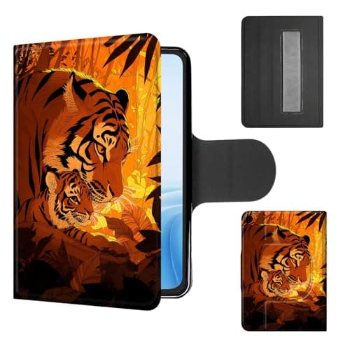 Cdkfxjy Case for Galaxy Tab A11 Plus/A9 Plus 10.9 Inch, 360°Rotating Stand with Secure Hand Strap, Protective Cover with Auto Sleep/Wake, Lightweight Shockproof Shell, Tiger Family