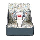 Nuby Easy Go Booster Seat for Kitchen Chair - Travel Booster Seat for Babies and Toddlers with 3-Point Harness - 9+ Months - Beige Safari Print