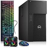 Dell Precision 3620 Tower Desktop Computer – Intel Core i7 6th Gen – 16GB RAM – 512GB SSD – GeForce GT 1030 – RGB Keyboard & Mouse – RGB Speakers – Wi-Fi – Windows 11 Pro – Gaming PC (Renewed)