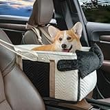Dog Car Seat for Small Dogs Adjustable Portable Center Console Dog Car Seat Removable Cat Booster Cars Seats - Safety Belt with Cushion Anti-Collapse for Puppy Kitten Up to 15 Lb