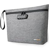 SafeDelux Smell Proof Bag, Odor Proof Bag with Combination Lock, Durable Smell Proof Container with Carbon Lining, Secure Odorless Travel Pouch for Home & On-the-Go (Grey, 12.5″x9.5″)