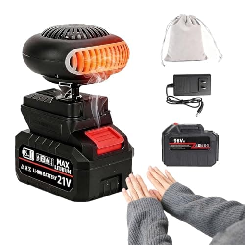 2026 New Battery Powered Space Heater, Battery Operated Heaters For Indoors, Dual USB, With 3000mah Rechargeable Batteries, Wireless, Portable, Silent, And Anti-Tilt Design For Cars/Camping (5-cell)