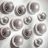 Singhoow 12 Pack Disco Ball Wall Decor 6/4/2 Inch 3D Half-Disco Ball Silver Reflective Mirror Wall Art Self-Adhesive Aesthetic 70s 80s Sparkling Funky Party Decorations for Home Bedroom Birthday