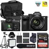 Sony a7 IV Mirrorless Camera with Sony FE 28-70mm f/3.5-5.6 OSS II Lens | 33 MP Full-Frame Sensor | 4K/60p Video + LED Light + Tripod + Spare Extra Replacement Battery + 128GB Card + Camera Case