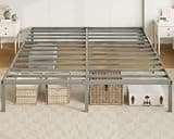 Allewie King Size Bed Frame, 14 inch Metal Platform Beds with Storage Space, No Box Spring Needed and Easy Assembly, Grey