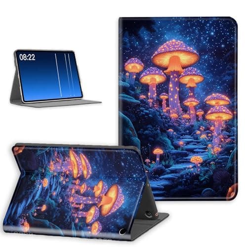 TYXQJMBZ for Amazon Fire 7 12th 2022/Fire 7 kids12th 2022 Case, Slim Stand Cover with Auto Wake/Sleep,PU Leather Smart Protective Case for Fire 7 7 inch Tablet,Cosmic Mushroom Grove