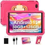 2026 Tablet 10 inch Android 15 Tablets 30GB+128GB+1TB Expand, 8000mAh Octa-Core Eletronic Tablet with Drop-proof Case, Gemini AI, HD IPS Display, GPS, 5G WIFI,Split-screen, Widevine L1 -Metal Rose Red