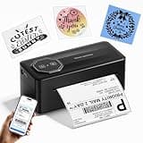 TATTMUSE Bluetooth Thermal Shipping Label Printer, A646 Wireless 4x6 Label Printer for Small Business and Shipping Packages, Compatible with iPhone Android Windows Mac, Amazon, USPS, UPS, Pure Black