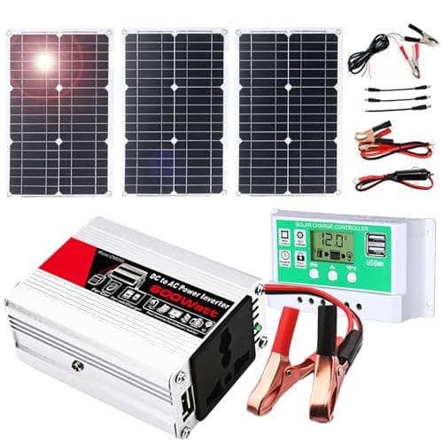 Solar Panel Kit ,Complete Solar Panel Kit, Camper Solar Panel Complete Kit with 600W Power Inverter 50A Controller 18V Monocrystalline Photovoltaic Module for RV, Van, Camper, Boat,50W ( Size : 75W )