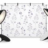 Purple Floral Backdrop 10x8ft Watercolor Flowers Botanical Spring Rustic Photography Backdrop Photoshoot Background Tapestry Banner for Birthday Baby Shower Decoration Party Video Photo Studio Props