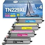 MYTONER Compatible Toner Cartridge Replacement for Brother TN229XL TN229 XL Toner Cartridges for MFC-L3720CDW MFC-L3780CDW HL-L3280CDW HL-L3220CDW HL-L3300CDW Printer (4 Pack TN-229XLBK/C/M/Y)