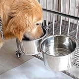2 Pack Large Dog Water Food Bowls, Dog Crate Water Bowl No Spill, Water Bowl for Crate Cage Accessories, Kennel Water Bowls Hanging, Stainless Steel Dogs Bowls Dish Coop Cup for Large Medium Breeds