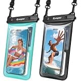 Rynapac Waterproof Phone Pouch Floating - 2Pack, [Up to 8.5''] IPX8 Waterproof Phone Case with Lanyard for iPhone 17 16 15 Pro Max, Touchscreen & Underwater Photography, Beach Cruise Essentials 2026