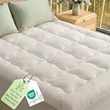 California King Size Mattress Topper - Soft Breathable Thick Mattress Pad for Hot Sleepers & Back Pain Relief, Naturally Cooling Cover with Stretchable Pockets for 8"-21" Mattress, Beige