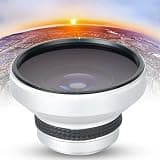 for Silver 37Mm 0.25X Super Fisheye Lens Fit, 180° Wide Angle HD Optics for 37Mm Cameras, Anti-Reflective Coating