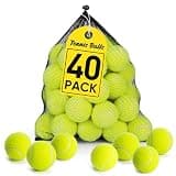 Treeroot 40Pack Tennis Balls, High Elasticity Tennis Balls Bulk, Comes with a Portable Mesh Bag, Tennis Ball for Dogs, Suitable for Beginner Training Ball, Durable & Bounce