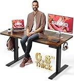 SIAGO Electric Standing Desk Adjustable - 48 x 24 Inch Sit Stand up Desk with 0.8 Inch Thick Tabletop - Adjustable Height Table with 3 Memory Preset, Cable Management for Home Office