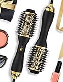 LANDOT Hair Blow Dryer Brush - 60mm Oval Barrel One-Step Hot Air Styler, Ionic Frizz Control, 3 Heat/2 Speed, Lightweight Volumizing Brush for Thick Fine Curly Hair