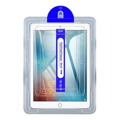Kepuch Tempered Glass Screen Protector Transparent Compatible for iPad 5 2017/6 2018/Air/Air 2 9.7", with Auto-Alignment Tool
