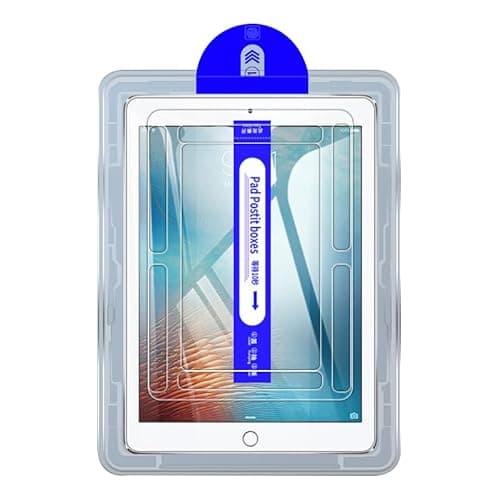 Kepuch Tempered Glass Screen Protector Transparent Compatible for iPad 5 2017/6 2018/Air/Air 2 9.7", with Auto-Alignment Tool
