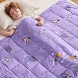 anfie Weighted Blanket(50"x60" 5lbs) Weighted Blanket Cooling Blanket for Resting,Throw Size Breathable Blanket with Premium Glass Bead(Space Purple)