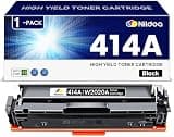 Nildoa 414A Toner Cartridge with Chip Replacement for HP 414A W2020A Black Color Enterprise M455dn MFP M480f; Color Pro M454dn M454dw MFP M479fdn M479fdw Printer 1 Pack