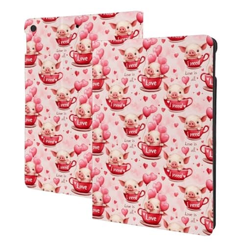 Compatible with iPad 9th/8th/7th Generation Case - Cool Cute Pink Piggy Print Compatible with iPad 10.2 Case, Folio Stand, Auto Wake/Sleep, Tablet Cover