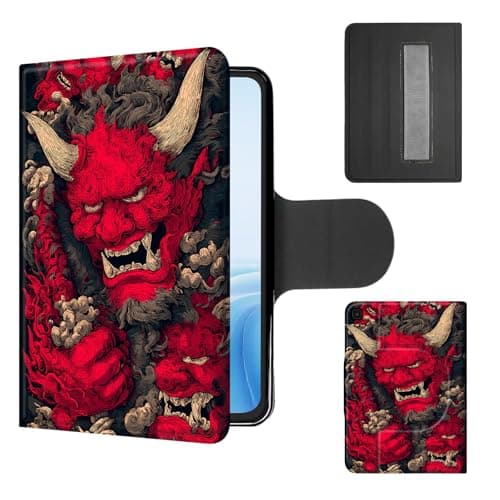Cdkfxjy Case for Samsung Galaxy Tab S6 Lite (2024-2020), 360°Rotating Stand with Secure Hand Strap, Protective Cover with Auto Sleep/Wake, Lightweight Shockproof Shell, Hannya Oni Mask