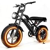 ESKUTE V100 Electric Bike for Adults, Electric Dirt Bike 1500W Peak Motor, All Terrain Dual Suspension E Bike 20+MPH Top Speed, Ebike Up to 60 Miles Range, 16" Fat Tire, 48V13Ah Battery, 7-Speed, BK