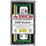 A-Tech 8GB DDR3/DDR3L 1600MHz PC3L-12800 (PC3-12800) CL11 SODIMM 2Rx8 1.35V 204-Pin Non-ECC SO-DIMM Laptop, Notebook RAM Memory Module