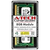 A-Tech 8GB DDR3/DDR3L 1600MHz PC3L-12800 (PC3-12800) CL11 SODIMM 2Rx8 1.35V 204-Pin Non-ECC SO-DIMM Laptop, Notebook RAM Memory Module