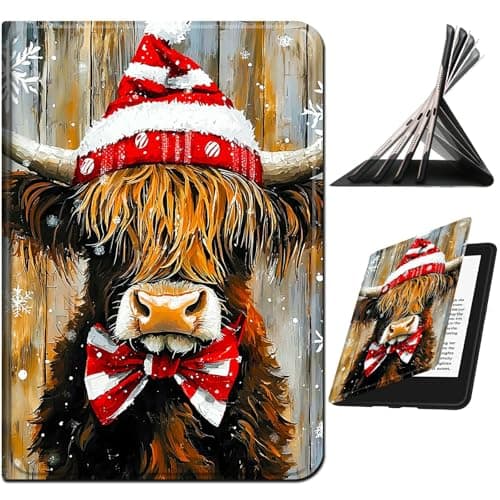 RWUTYTIUL for Samsung Galaxy Tab A 8.0" 2017 SM-T380/T385 Case, Shockproof Smart Protective Multi-Angle Viewing Tablet Cover for Women Men with Auto Sleep/Wake, Red Hat Cow