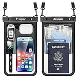 Rynapac Large Waterproof Phone Pouch [Up to 10"] - 2 Pack IPX8 Waterproof Phone Case for iPhone 17 16 15 Pro Max Galaxy S26 Ultra, Touchscreen & Underwater Photography, Beach Cruise Essentials 2026