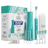 GuruNanda Lion & Lamb Kit 2.0, Electric Toothbrush with Water Flosser Combo, 4 Jet Tips, 4 Brush Heads, & IPX7 Waterproof Design for Complete Oral Care, Teal