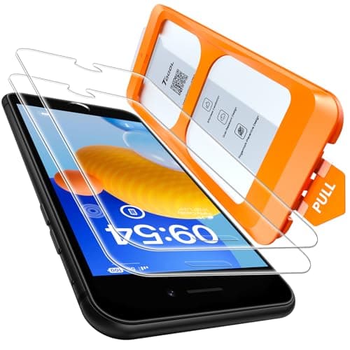 TOCOL 2 Pack Screen Protector for iPhone SE 3/2 (2022/2020 Edition), iPhone 8/7, iPhone 6s/6 4.7-Inch Instant Installation 14FT Military Grade Protective 9H+ Tempered Glass HD No Bubbles No Dust