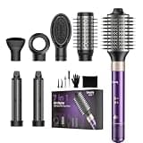 Vincofy 7-in-1 Hair Dryer Brush Blow Dryer, Hot Air Brush Styler with Travel Bag– Fast Drying, Curling, Straightening & Volumizing – 1500W High-Speed Motor 110,000 RPM – All Hair Types – Plum Purple