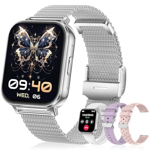 RAYPONG Smart Watch for Women, IP68 Waterproof Fitness Tracker with Heart Rate Monitor for iOS Android (Silver)