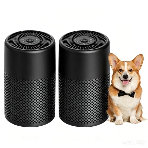 Air Purifiers for Bedroom Home with True HEPA Filter for Smoke Pet Dander Odors, Small Air Purifier with Sleep Mode Blue Ambient Light, Fragrance Sponge for Bedroom Office, 24dB Quiet, 2 Pack Graphite